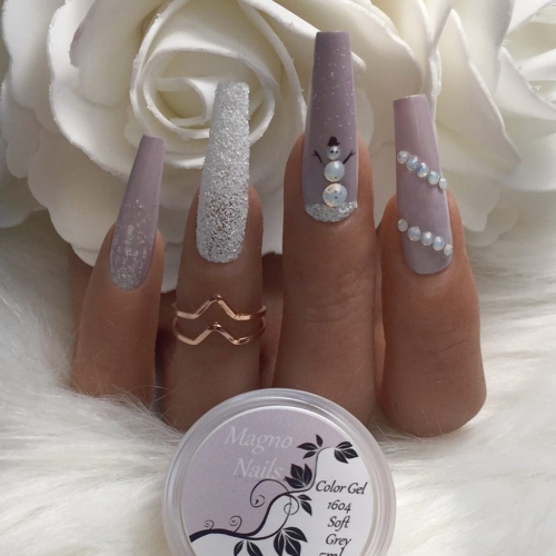 Preview: Winternägel Schneemann grau - White Powder - Snow 